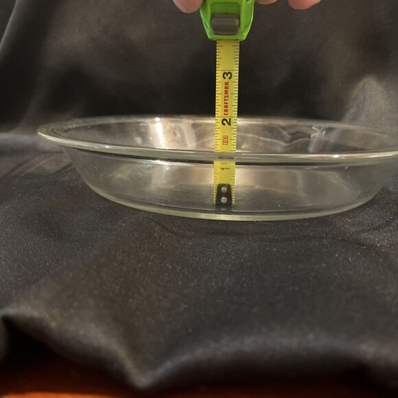 Vintage PYREX Pie Plate #209 Clear Glass 11” Curved  Rim Dessert Dish Great Con. - Picture 6 of 8